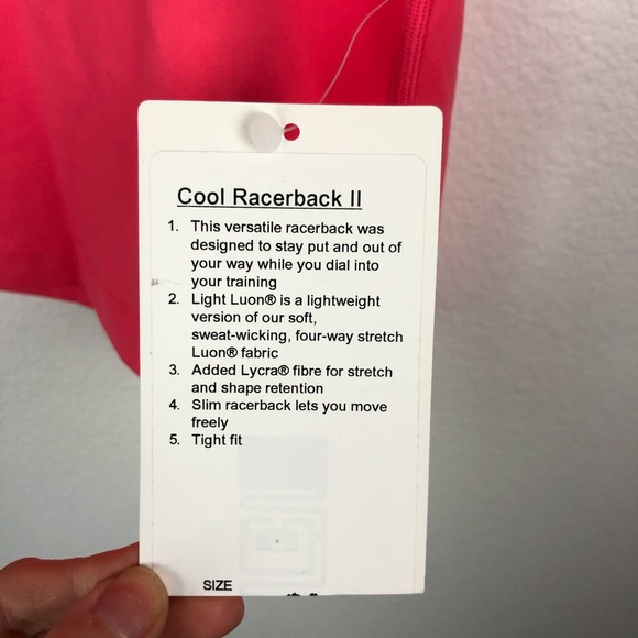 Lululemon Pink Cool Racerback II Tank Top 4 - Picture 4 of 6
